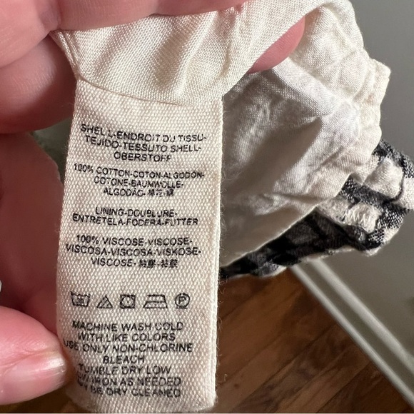 Free People Nodia Gingham Check Wrap Mini Dress Black White 0 - Picture 11 of 12